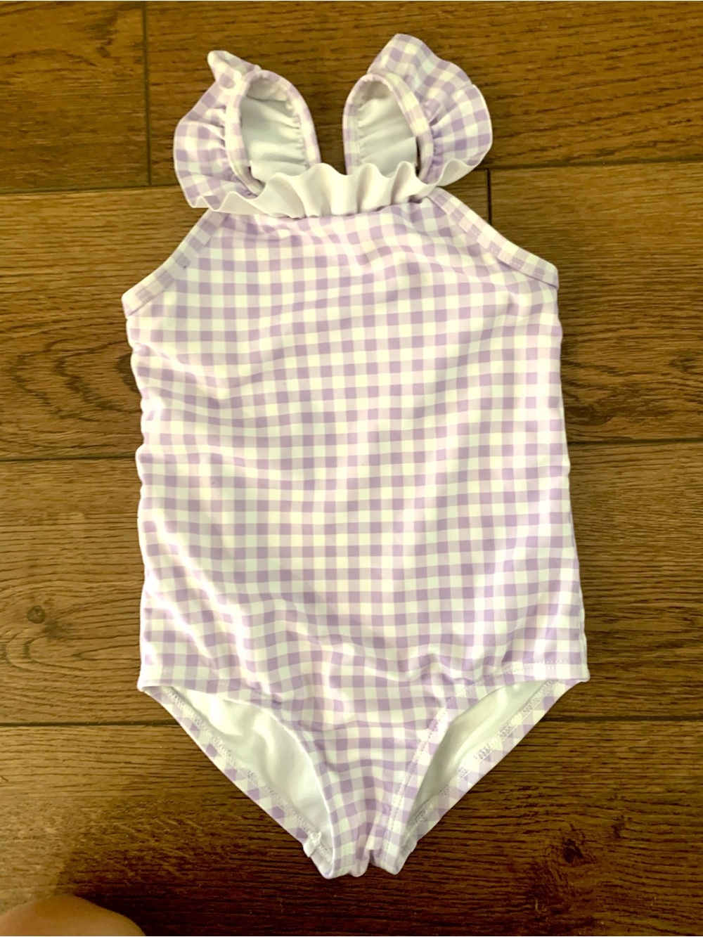 Carter's purple Lilac and White Gingham check One-Piece Swimsuit 2T